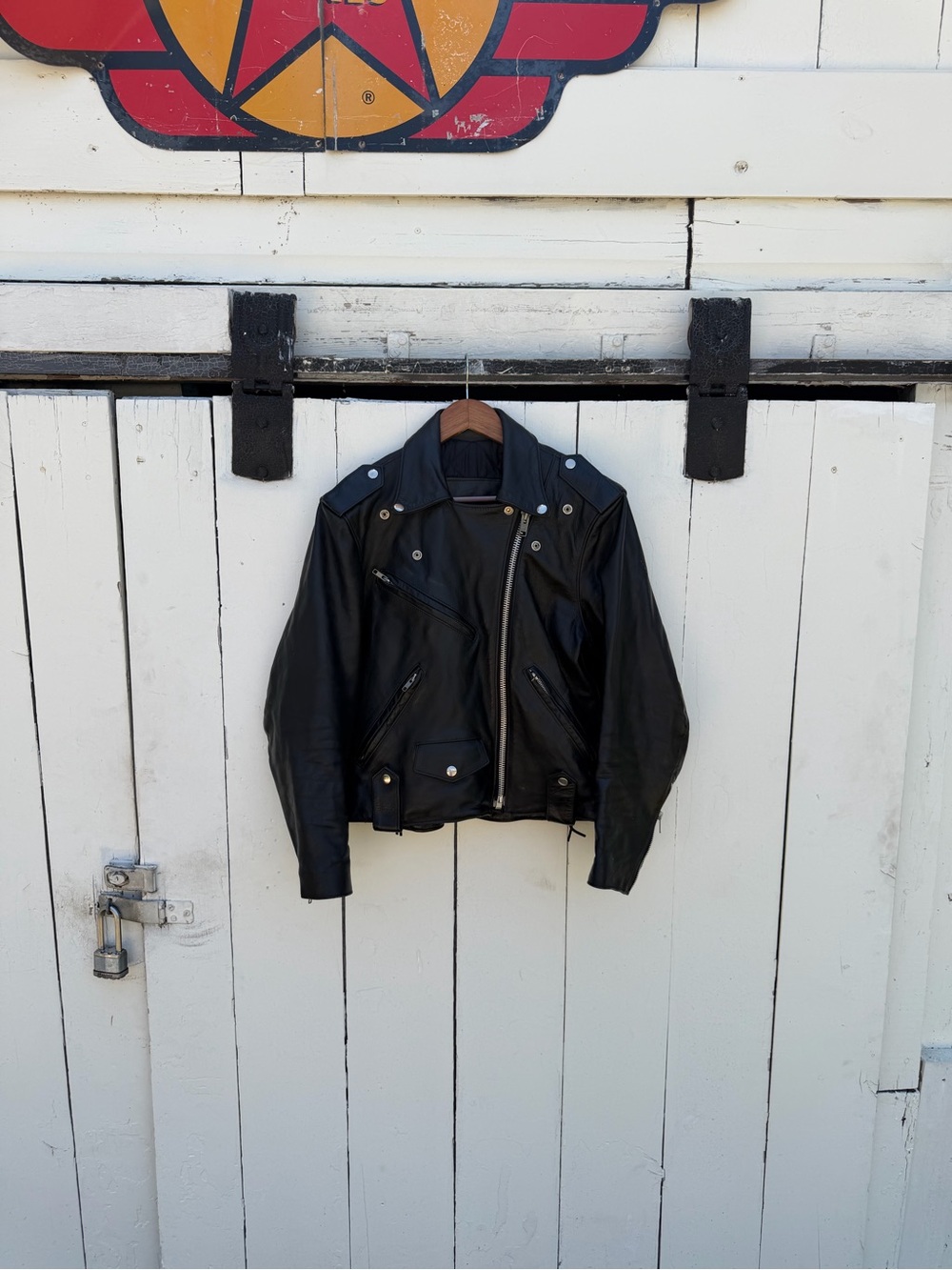 Harley-Davidson Black Leather Biker Jacket with Silver Hardware